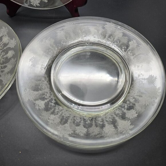 Morgantown Mayfair Plates Etched Glass Salad or Dessert Set Of 6 Vintage JJ3959 - Picture 4 of 6